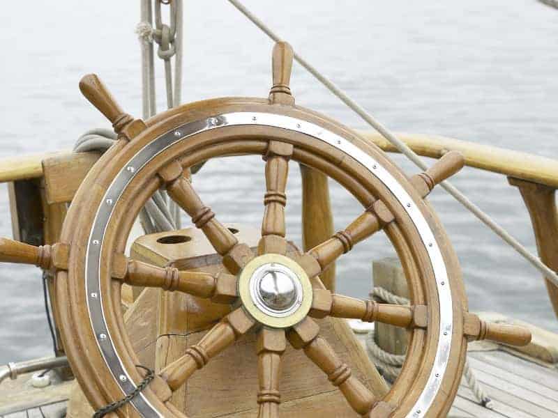 sailboat with two steering wheels